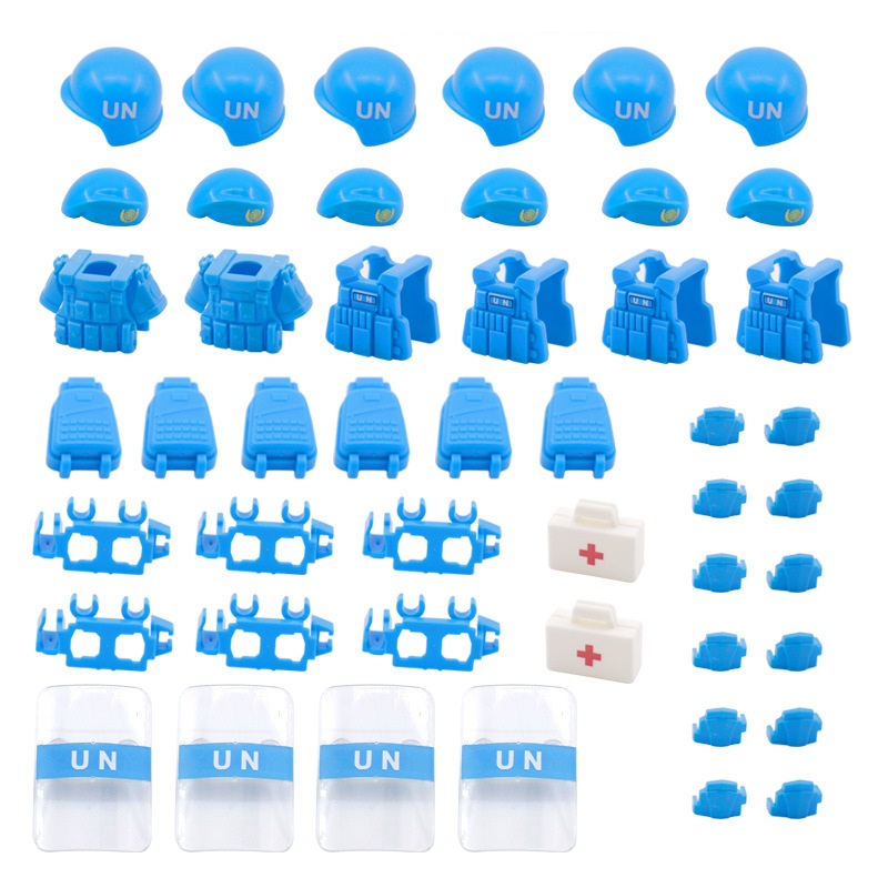 Lego Minifigure Holder - Un Vredeshandhaving Forc Baret Kogelvrije Vesten