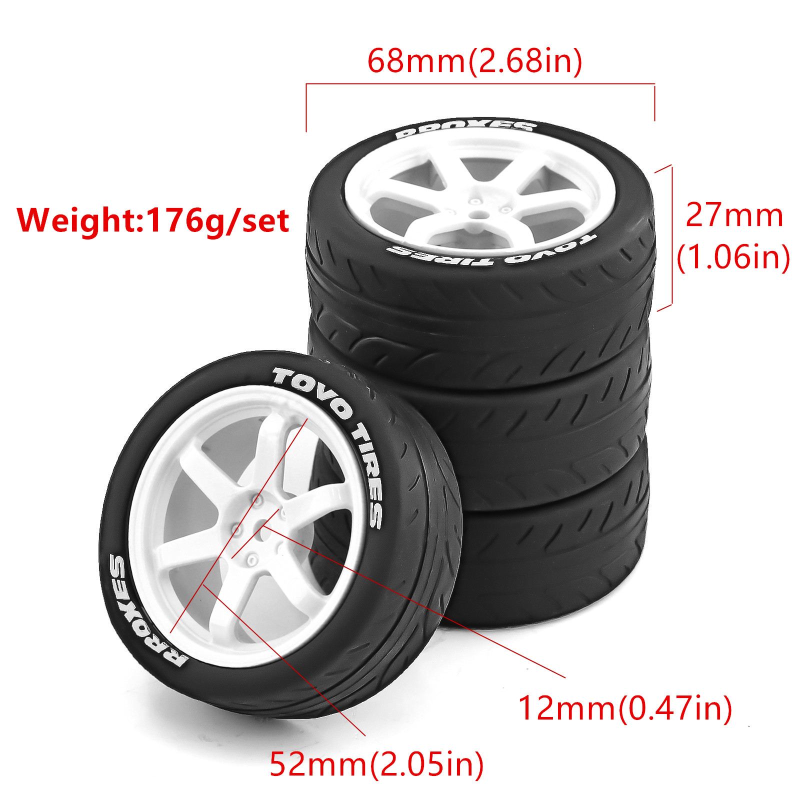 1/10 RC On Road Banden Rubber  - Tamiya Model Rc Car recensie en prijs